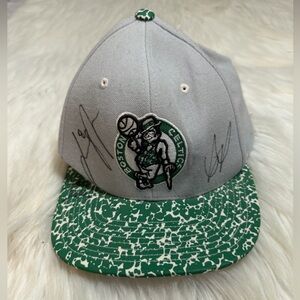 Mitchell & Ness Boston Celtics Cement Top Logo Snapback Hat autographed